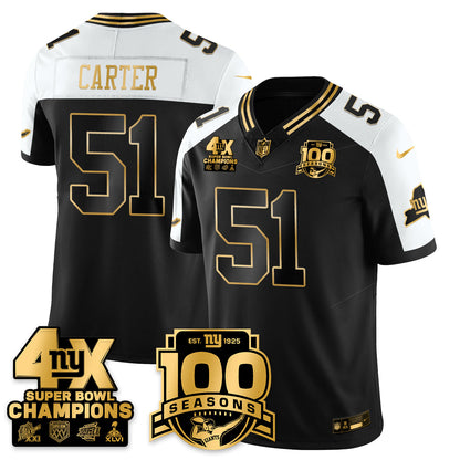 NYG 4-Time Champions Limited Gold Jersey- 100th Season - All Stitched