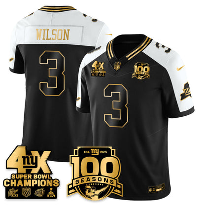 NYG 4-Time Champions Limited Gold Jersey- 100th Season - All Stitched