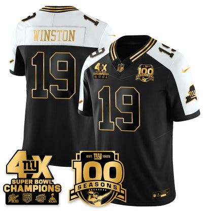 NYG 4-Time Champions Limited Gold Jersey- 100th Season - All Stitched