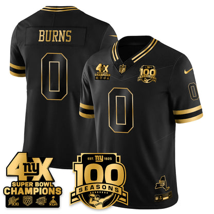 NYG 4-Time Champions Limited Gold Jersey- 100th Season - All Stitched