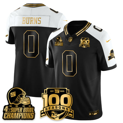 NYG 4-Time Champions Limited Gold Jersey V2- 100th Season - All Stitched