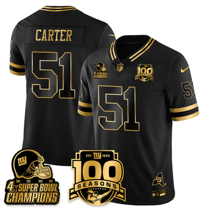 NYG 4-Time Champions Limited Gold Jersey V2- 100th Season - All Stitched