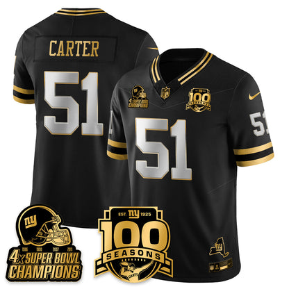 NYG 4-Time Champions Limited Gold Jersey V2- 100th Season - All Stitched