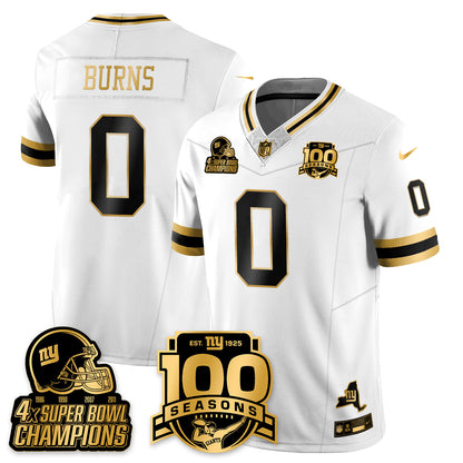 NYG 4-Time Champions Limited Gold Jersey V2- 100th Season - All Stitched