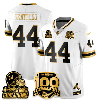 NYG 4-Time Champions Limited Gold Jersey V2- 100th Season - All Stitched