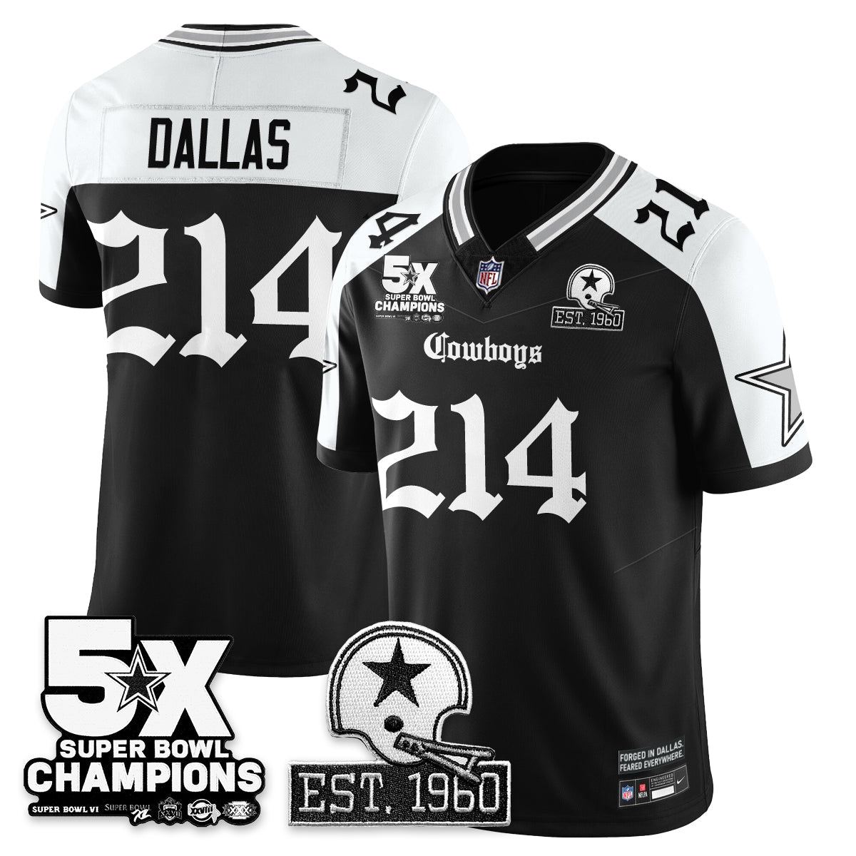 DAL 'Gothic 5-Time Champions Edition' Vapor Limited Jersey - All Stitched