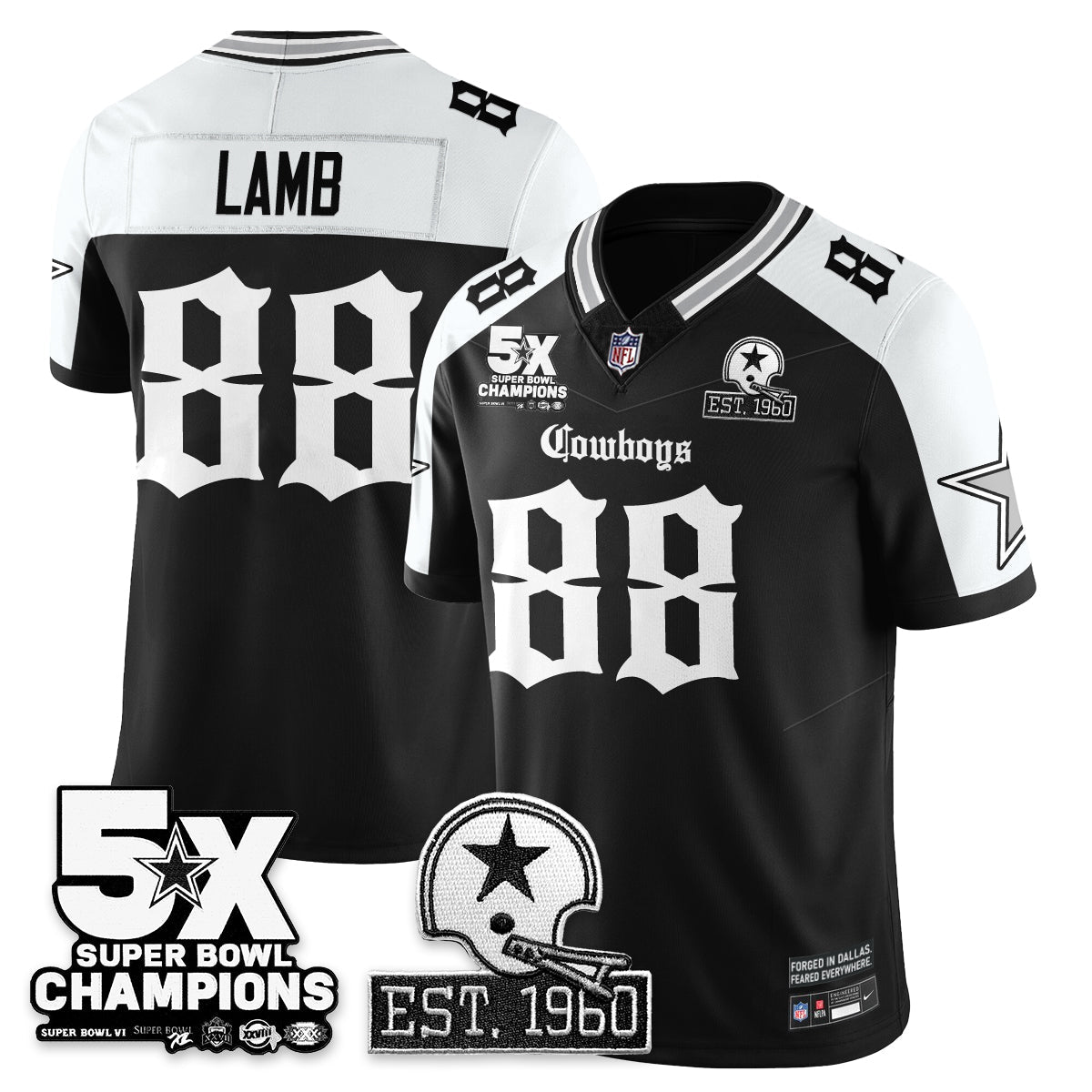 DAL 'Gothic 5-Time Champions Edition' Vapor Limited Jersey - All Stitched