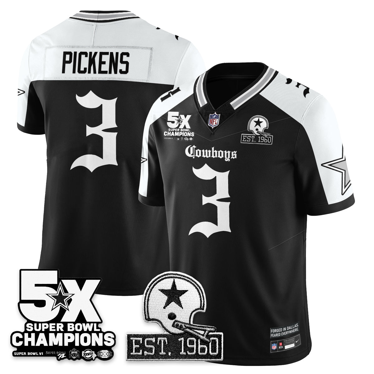 DAL 'Gothic 5-Time Champions Edition' Vapor Limited Jersey - All Stitched