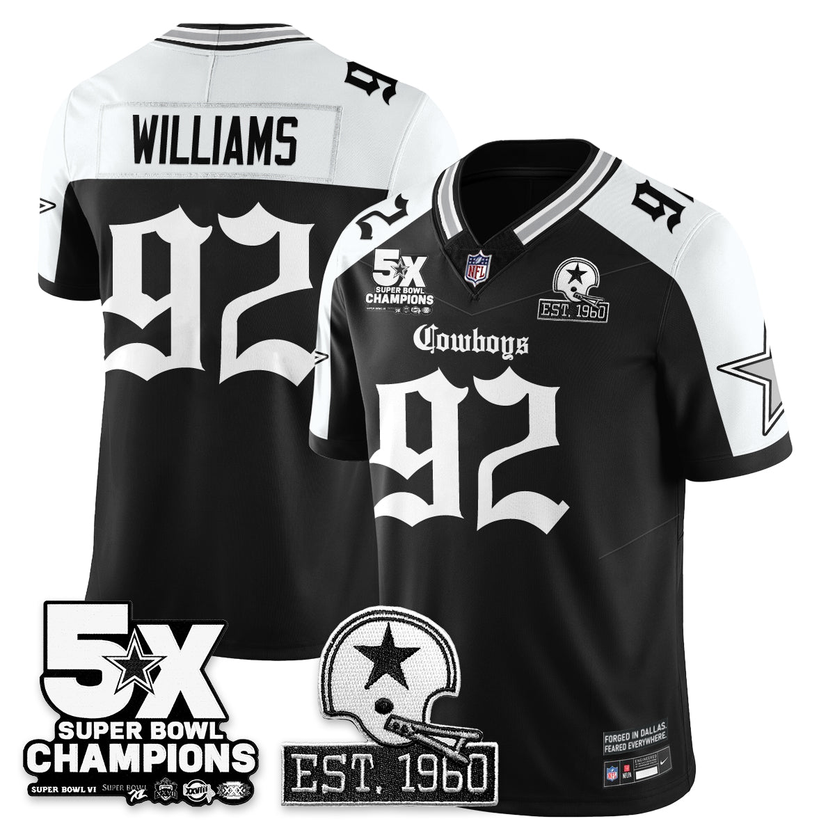 DAL 'Gothic 5-Time Champions Edition' Vapor Limited Jersey - All Stitched