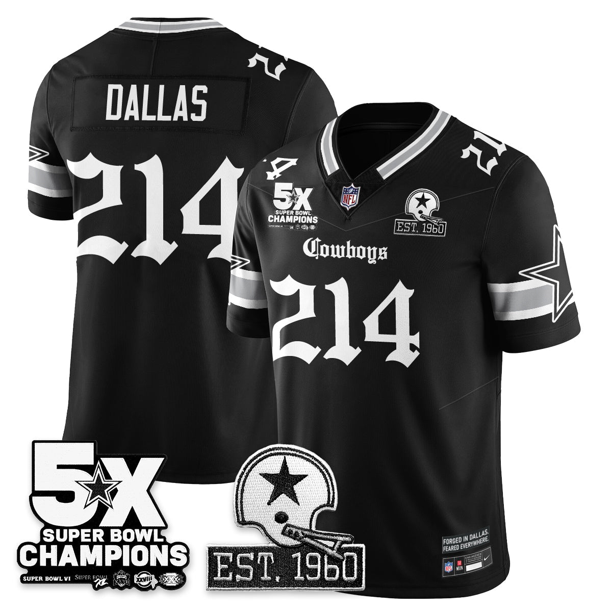 DAL 'Gothic 5-Time Champions Edition' Vapor Limited Jersey - All Stitched