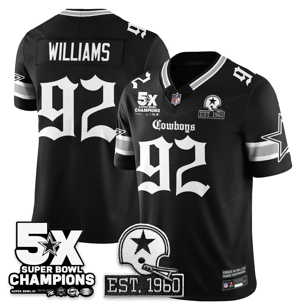 DAL 'Gothic 5-Time Champions Edition' Vapor Limited Jersey - All Stitched