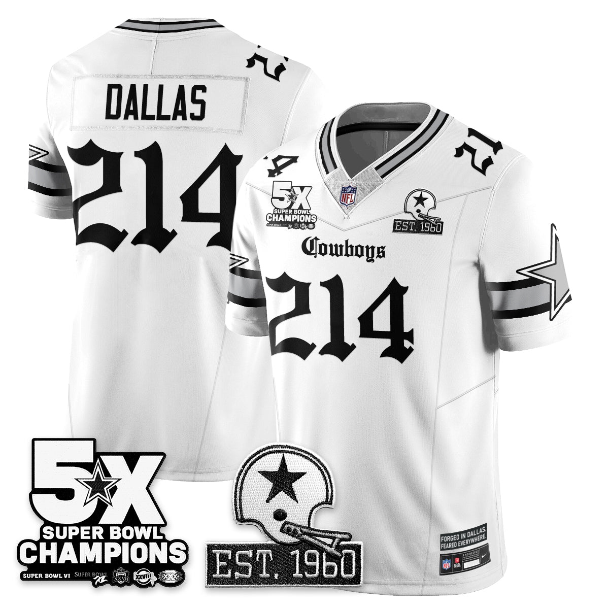 DAL 'Gothic 5-Time Champions Edition' Vapor Limited Jersey - All Stitched