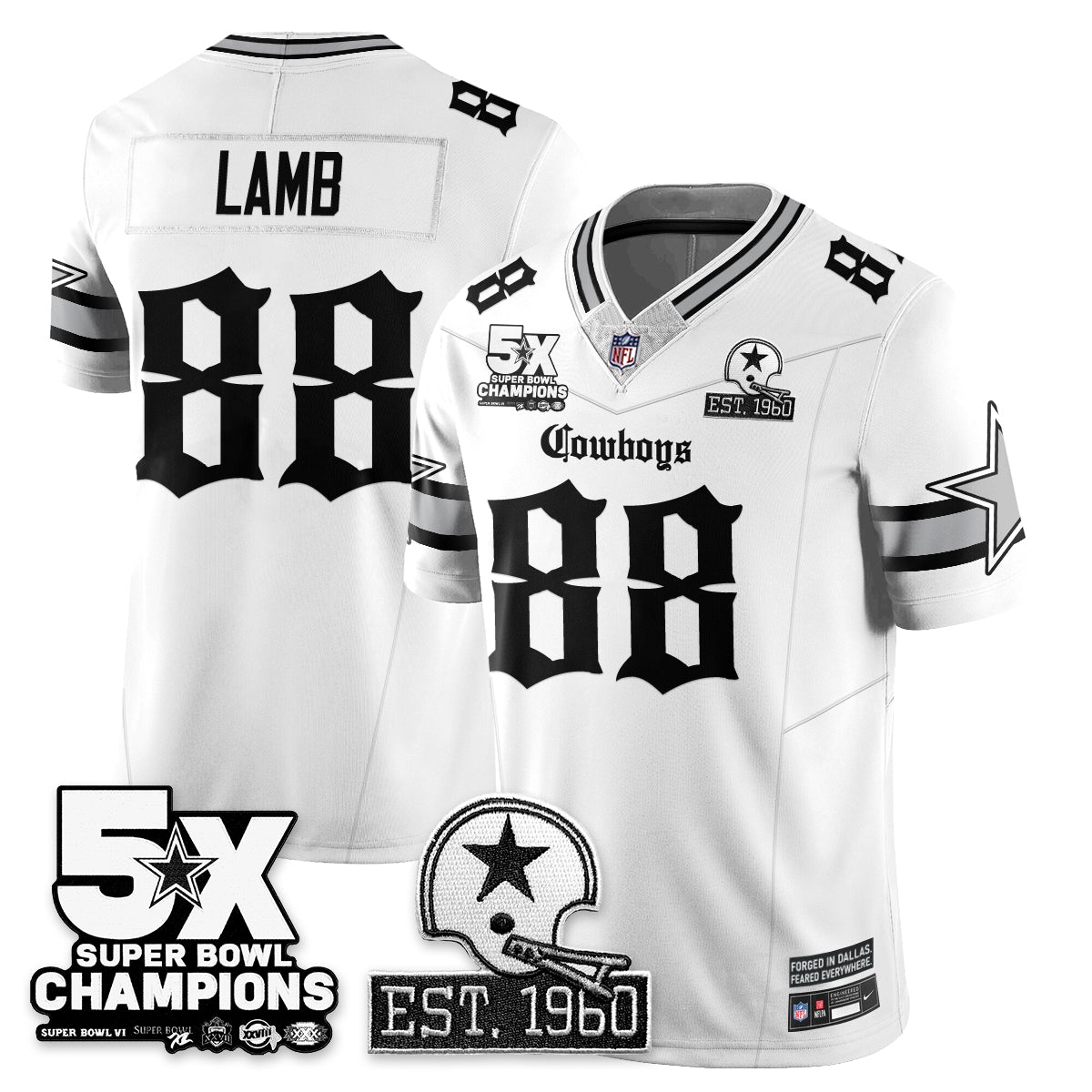 DAL 'Gothic 5-Time Champions Edition' Vapor Limited Jersey - All Stitched