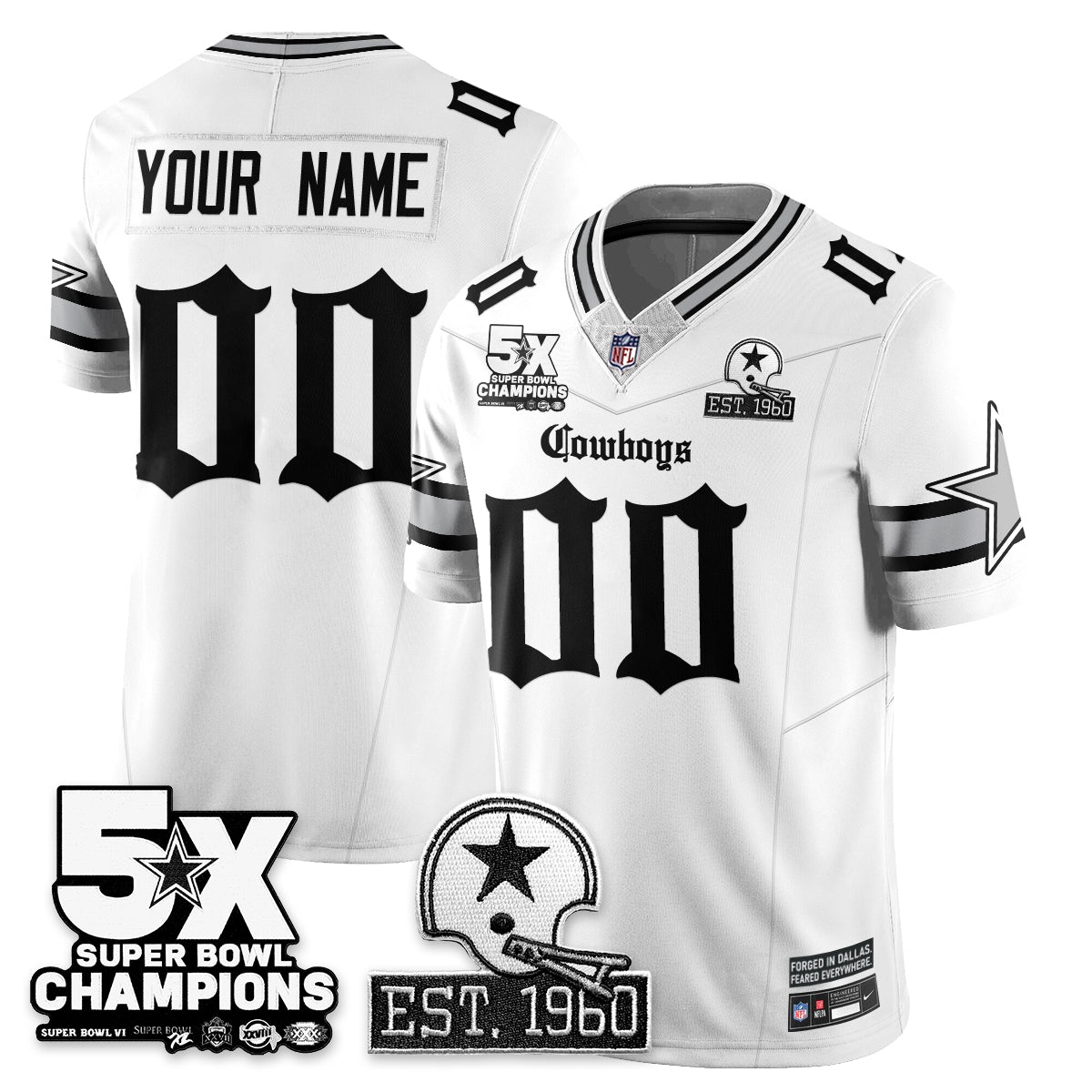 DAL 'Gothic 5-Time Champions Edition' Vapor Limited Jersey - All Stitched