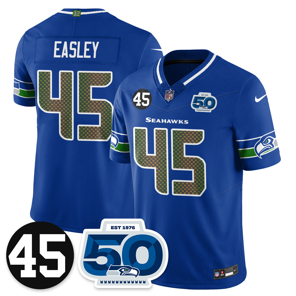 SEA Vapor Limited Jersey - Honor Kenny Easley - All Stitched