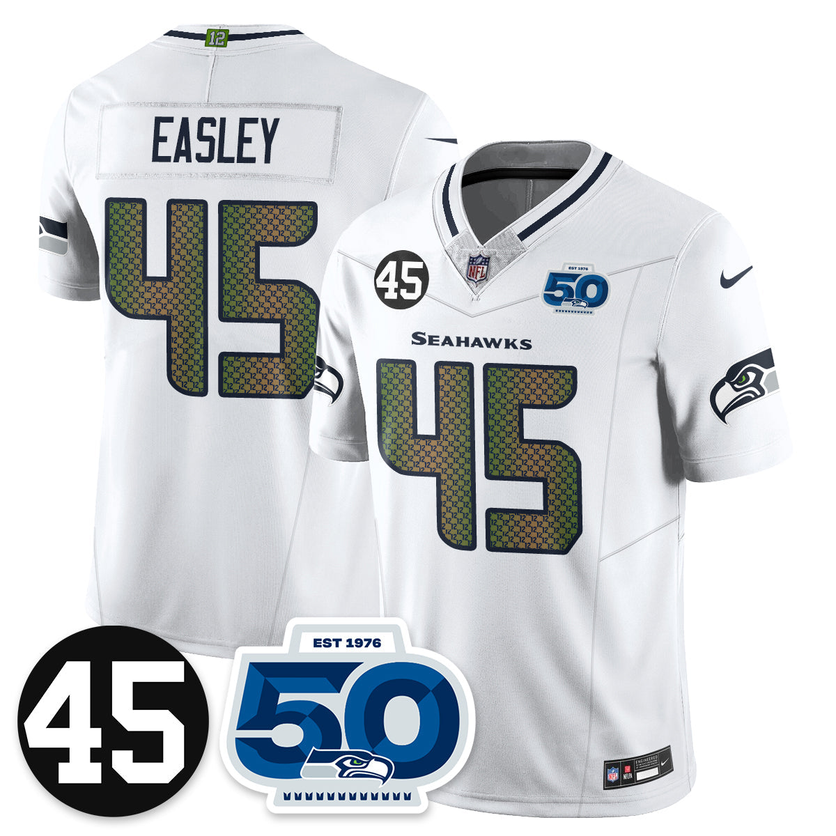 SEA Vapor Limited Jersey - Honor Kenny Easley - All Stitched