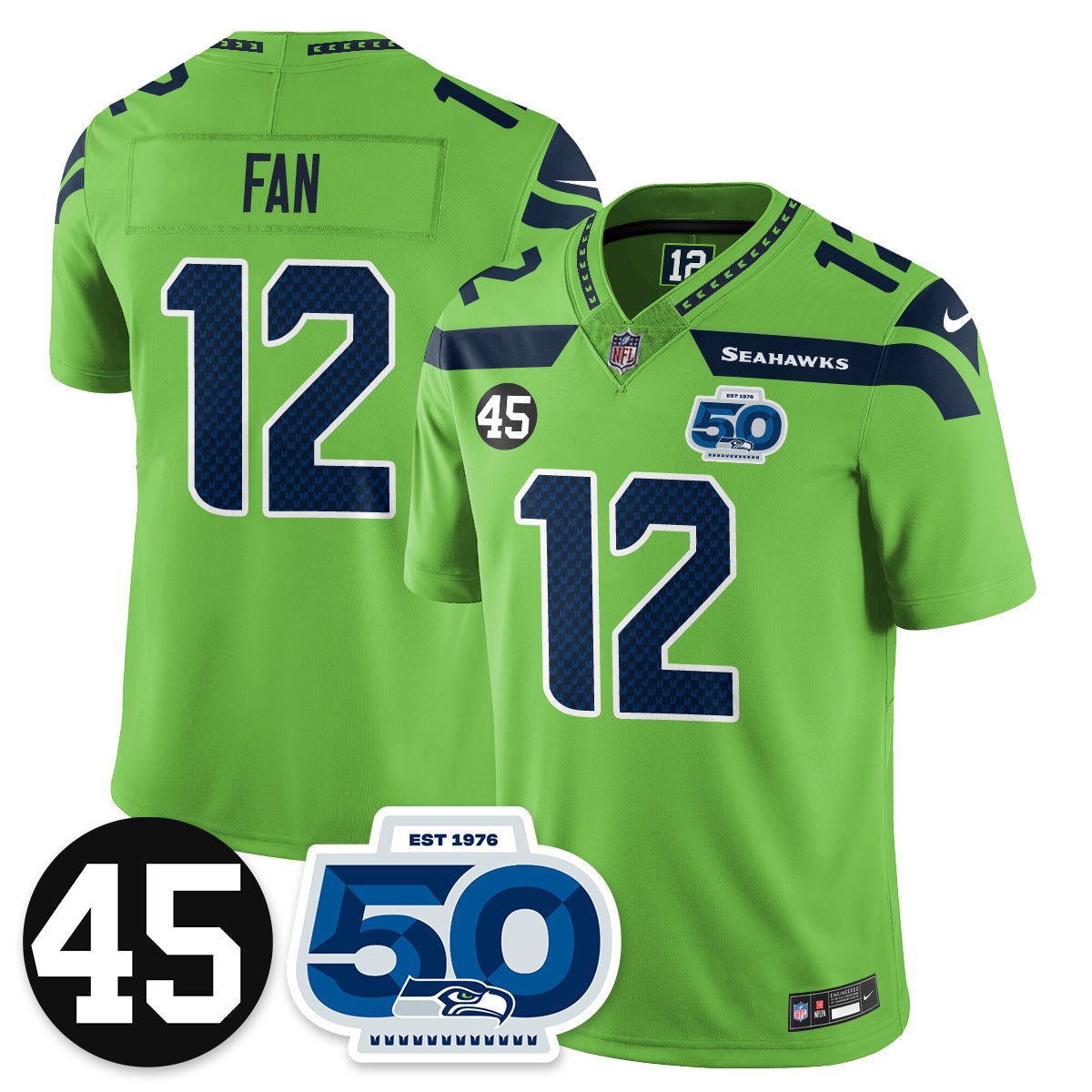 SEA Vapor Limited Jersey - Honor Kenny Easley - All Stitched