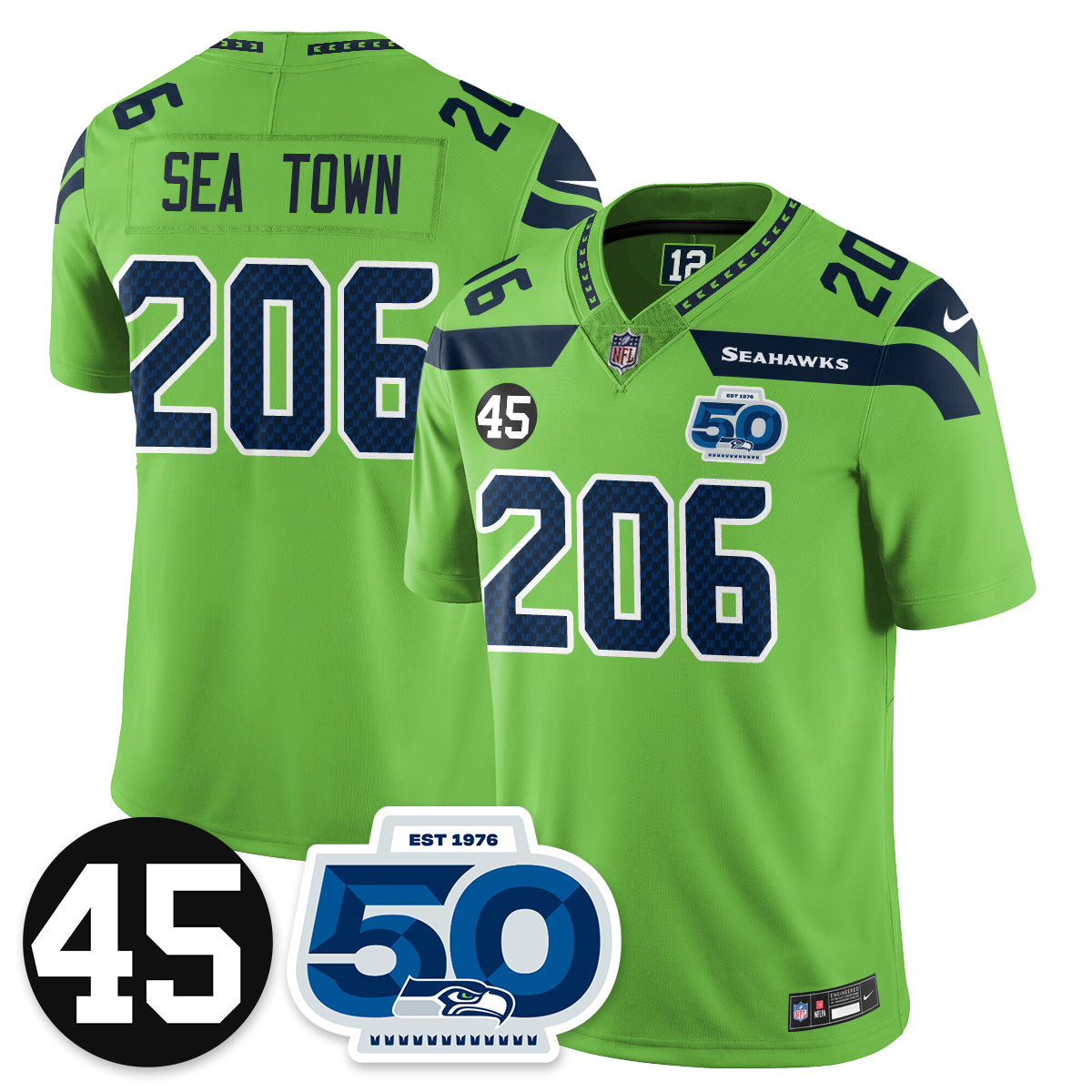 SEA Vapor Limited Jersey - Honor Kenny Easley - All Stitched