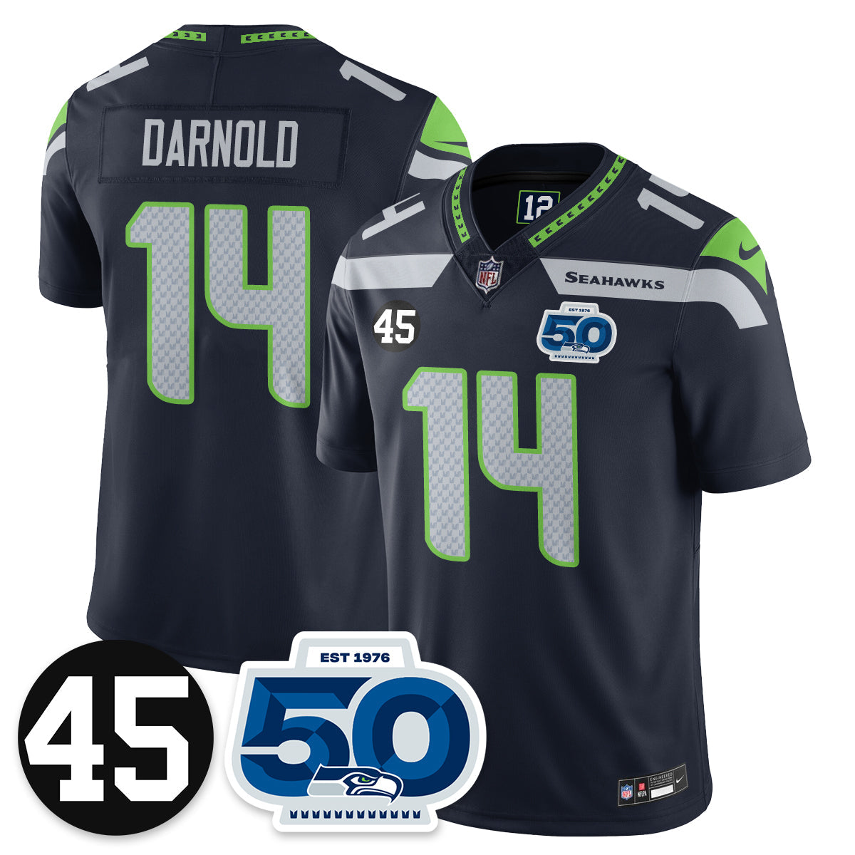 SEA Vapor Limited Jersey - Honor Kenny Easley - All Stitched