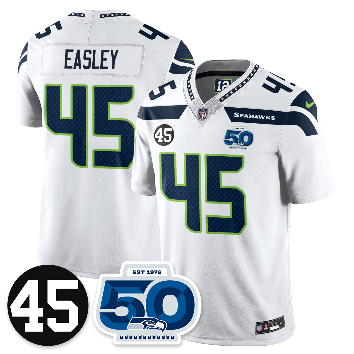 SEA Vapor Limited Jersey - Honor Kenny Easley - All Stitched