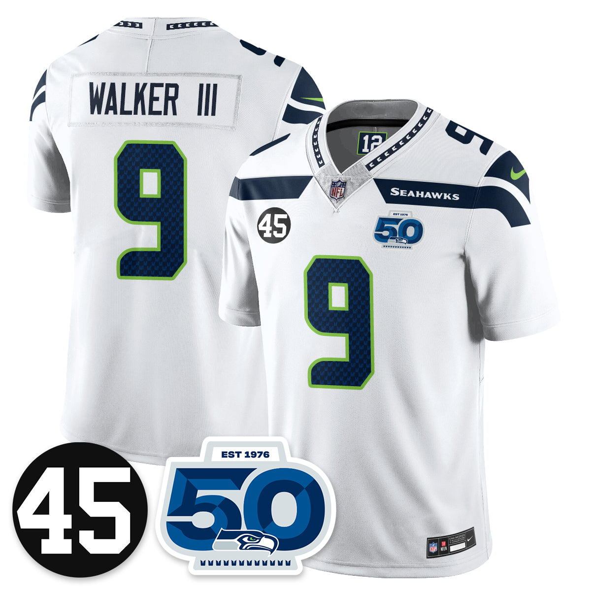 SEA Vapor Limited Jersey - Honor Kenny Easley - All Stitched