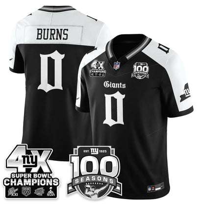 NYG 4-Time Champions Gothic Vapor Limited Jersey - 100th Seasons - All Stitched