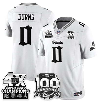 NYG 4-Time Champions Gothic Vapor Limited Jersey - 100th Seasons - All Stitched