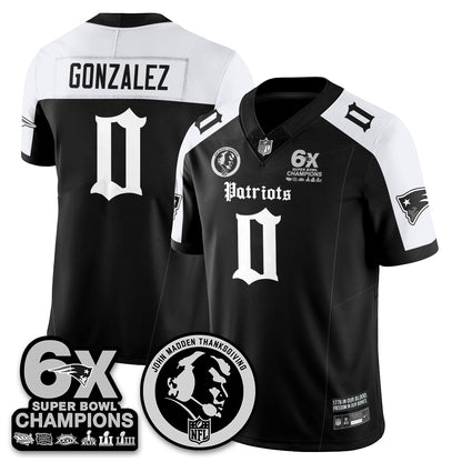 NE Gothic 6x Champions Patch Vapor Limited Jersey - John Madden Patch - All Stitched