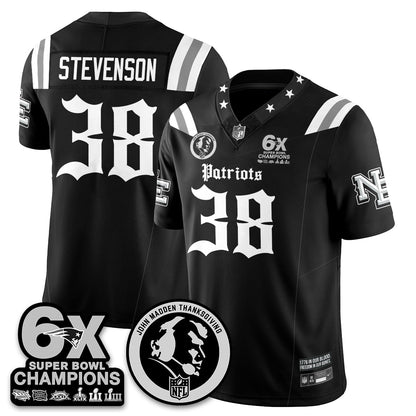 NE Gothic 6x Champions Patch Vapor Limited Jersey - John Madden Patch - All Stitched