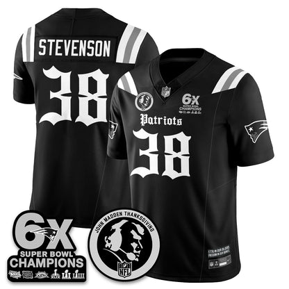 NE Gothic 6x Champions Patch Vapor Limited Jersey - John Madden Patch - All Stitched