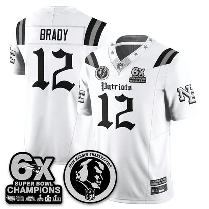 NE Gothic 6x Champions Patch Vapor Limited Jersey - John Madden Patch - All Stitched
