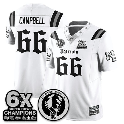 NE Gothic 6x Champions Patch Vapor Limited Jersey - John Madden Patch - All Stitched