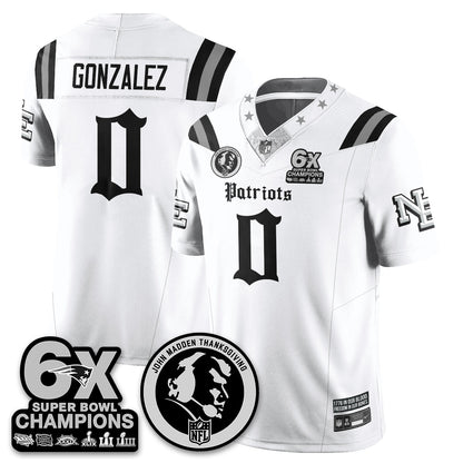 NE Gothic 6x Champions Patch Vapor Limited Jersey - John Madden Patch - All Stitched