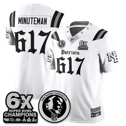 NE Gothic 6x Champions Patch Vapor Limited Jersey - John Madden Patch - All Stitched