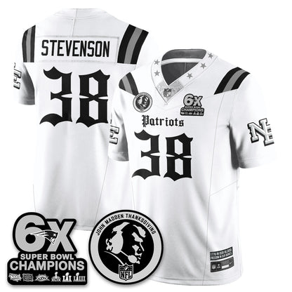 NE Gothic 6x Champions Patch Vapor Limited Jersey - John Madden Patch - All Stitched