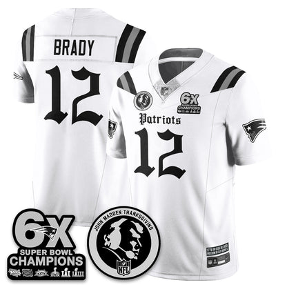 NE Gothic 6x Champions Patch Vapor Limited Jersey - John Madden Patch - All Stitched