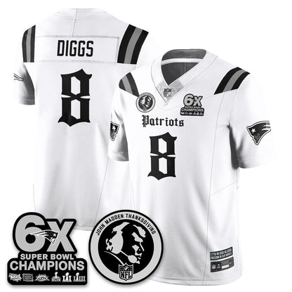 NE Gothic 6x Champions Patch Vapor Limited Jersey - John Madden Patch - All Stitched