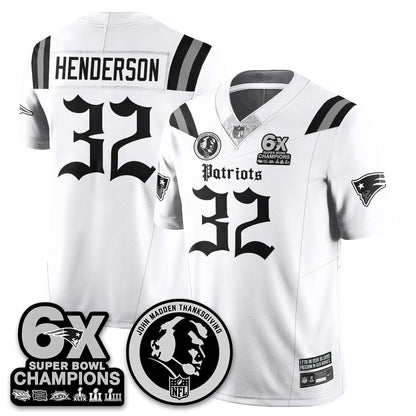 NE Gothic 6x Champions Patch Vapor Limited Jersey - John Madden Patch - All Stitched