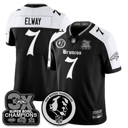 DEN Gothic 3x Champions Vapor Limited Jersey - John Madden Patch - All Stitched