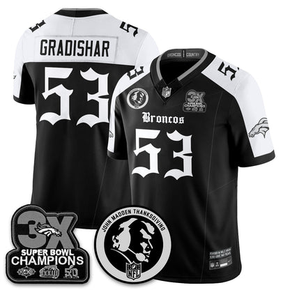 DEN Gothic 3x Champions Vapor Limited Jersey - John Madden Patch - All Stitched