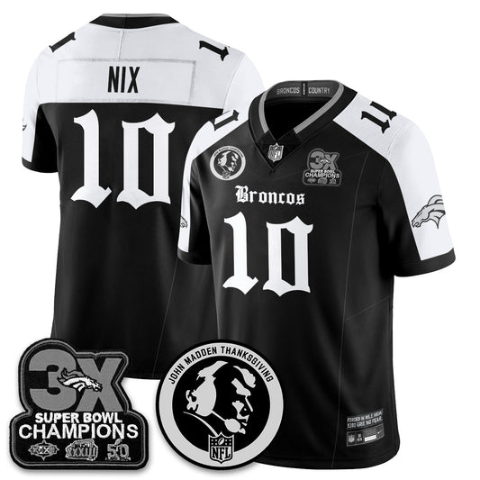 DEN Gothic 3x Champions Vapor Limited Jersey - John Madden Patch - All Stitched