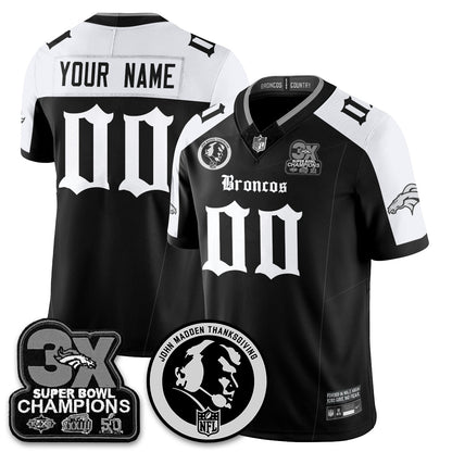 DEN Gothic 3x Champions Vapor Limited Jersey - John Madden Patch - All Stitched