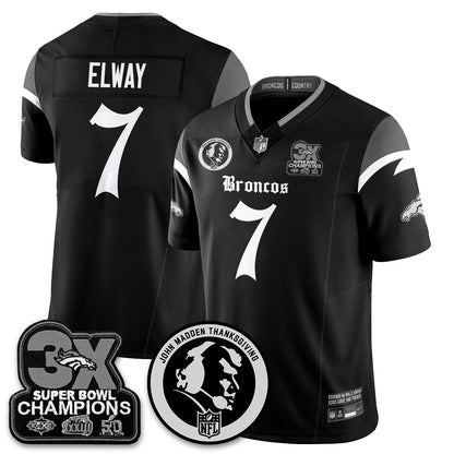 DEN Gothic 3x Champions Vapor Limited Jersey - John Madden Patch - All Stitched