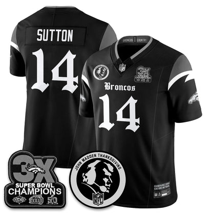 DEN Gothic 3x Champions Vapor Limited Jersey - John Madden Patch - All Stitched