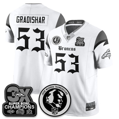 DEN Gothic 3x Champions Vapor Limited Jersey - John Madden Patch - All Stitched