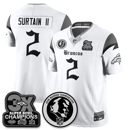 DEN Gothic 3x Champions Vapor Limited Jersey - John Madden Patch - All Stitched