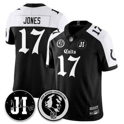 IND Gothic Vapor Limited Jersey - John Madden, Jim Irsay Patch - All Stitched