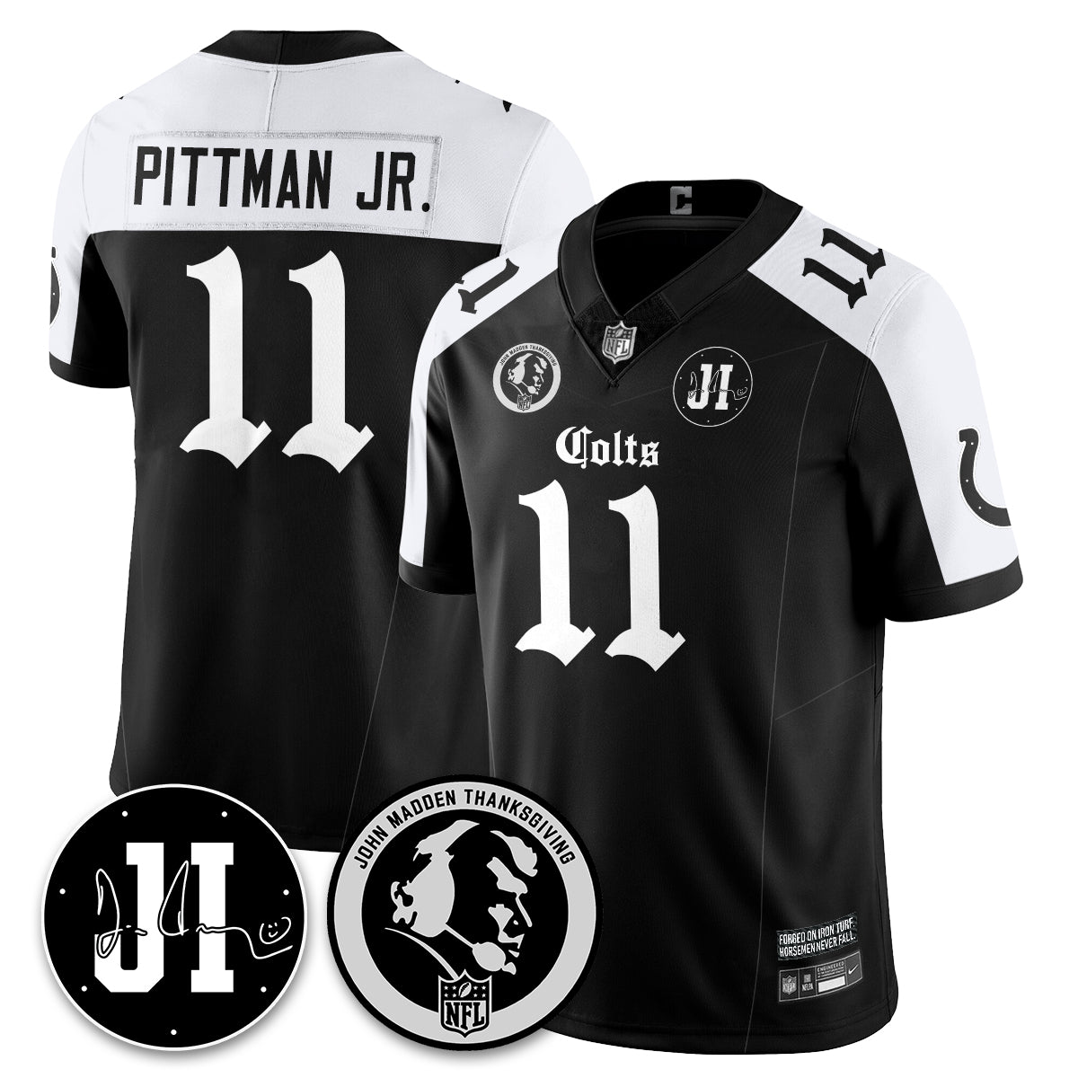 IND Gothic Vapor Limited Jersey - John Madden, Jim Irsay Patch - All Stitched