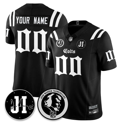 IND Gothic Vapor Limited Jersey - John Madden, Jim Irsay Patch - All Stitched
