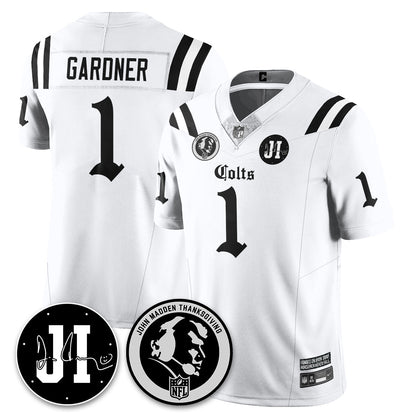 IND Gothic Vapor Limited Jersey - John Madden, Jim Irsay Patch - All Stitched